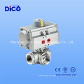 Three Way Threaded Pneumatic Ball Valve for Water Treatment